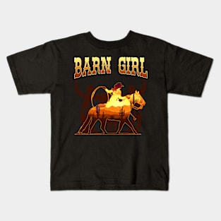 Barn Girl I Equestrian Pony Horse Fan Kids T-Shirt